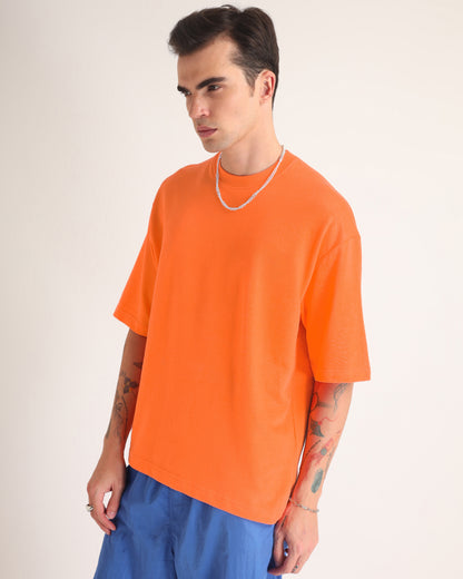 Neon Orange Premium Cotton Oversized T-shirt