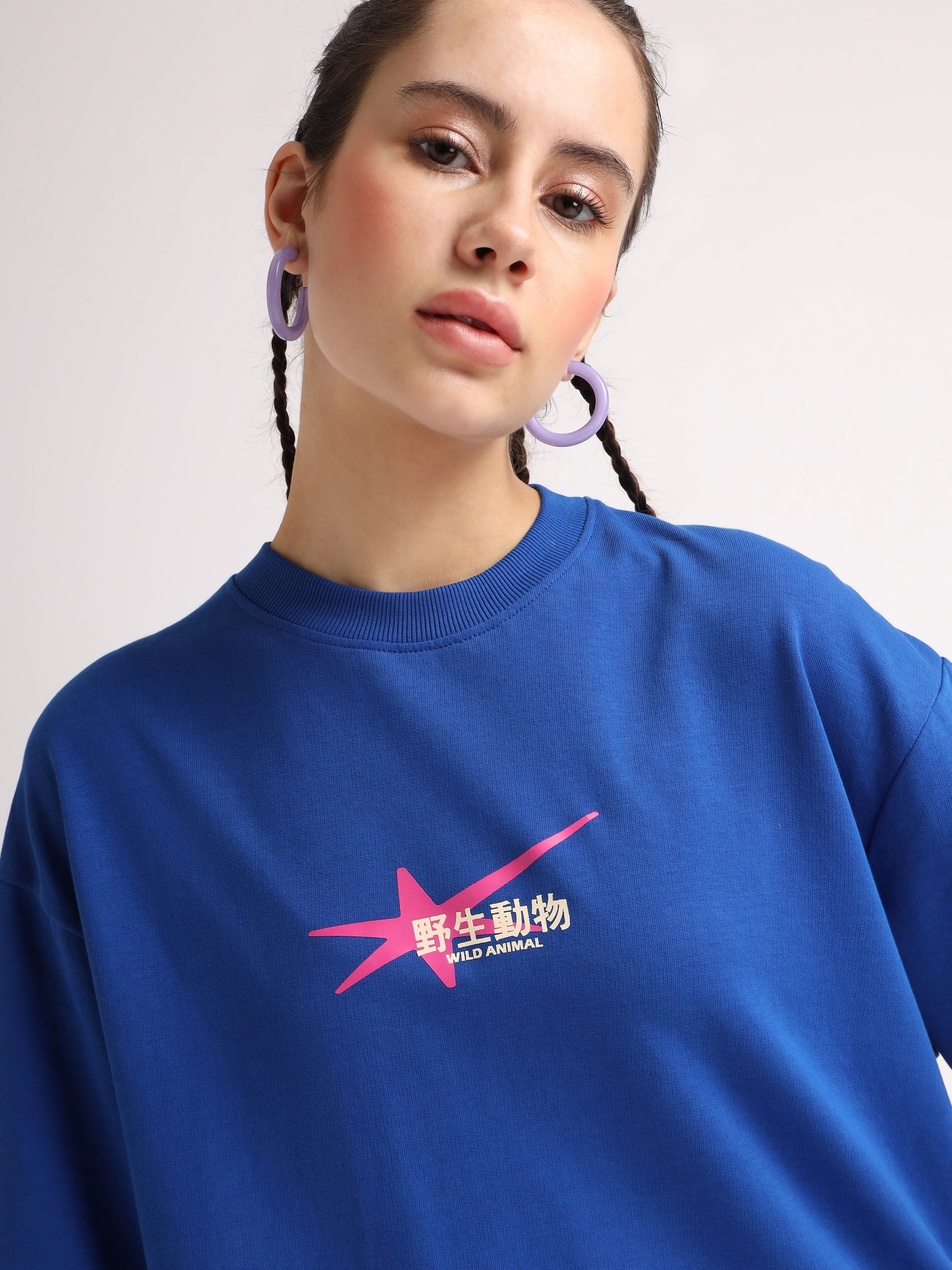 Imperial Blue Panther Oversized T-Shirt