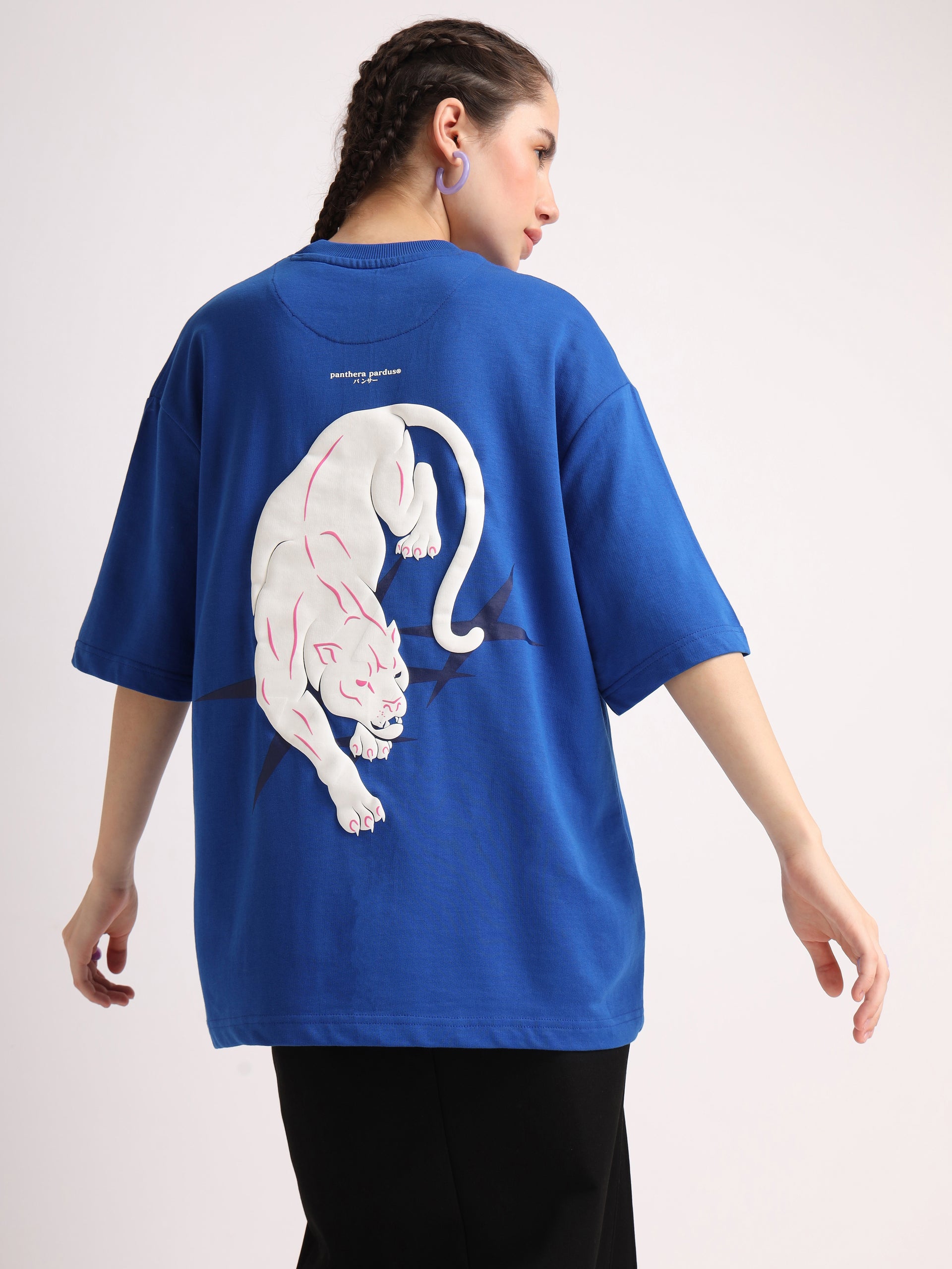 Imperial Blue Panther Oversized T-Shirt