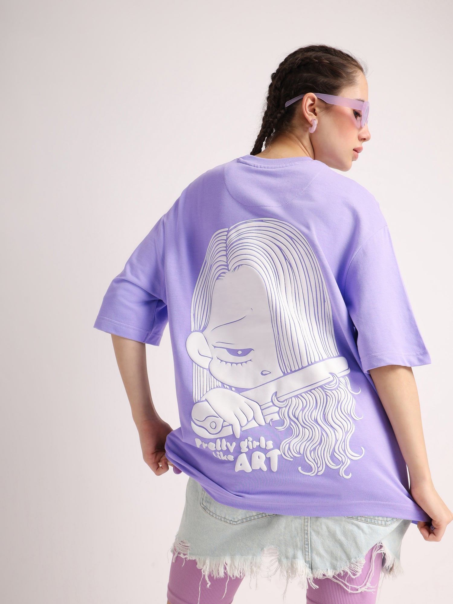 Pastel Color Oversized T Shirt For Girls SOFT OBSESSION • LAVENDER