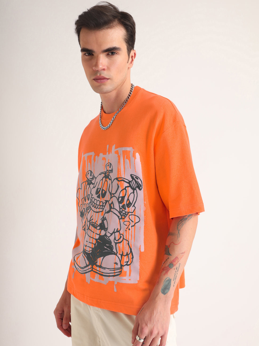 Neon Orange Pain Killer Oversized T-Shirt