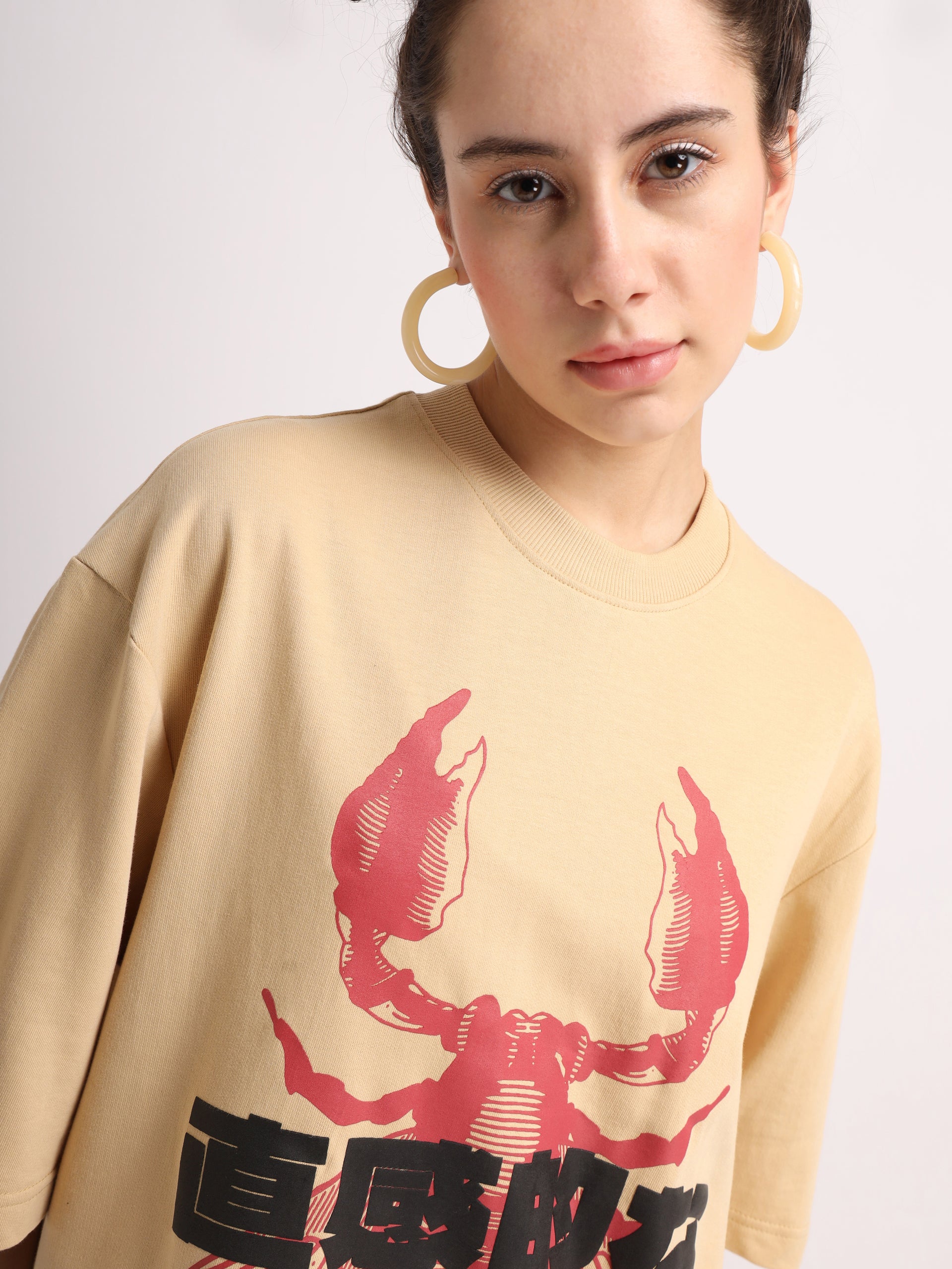 Beige Scorpion Oversized T-Shirt