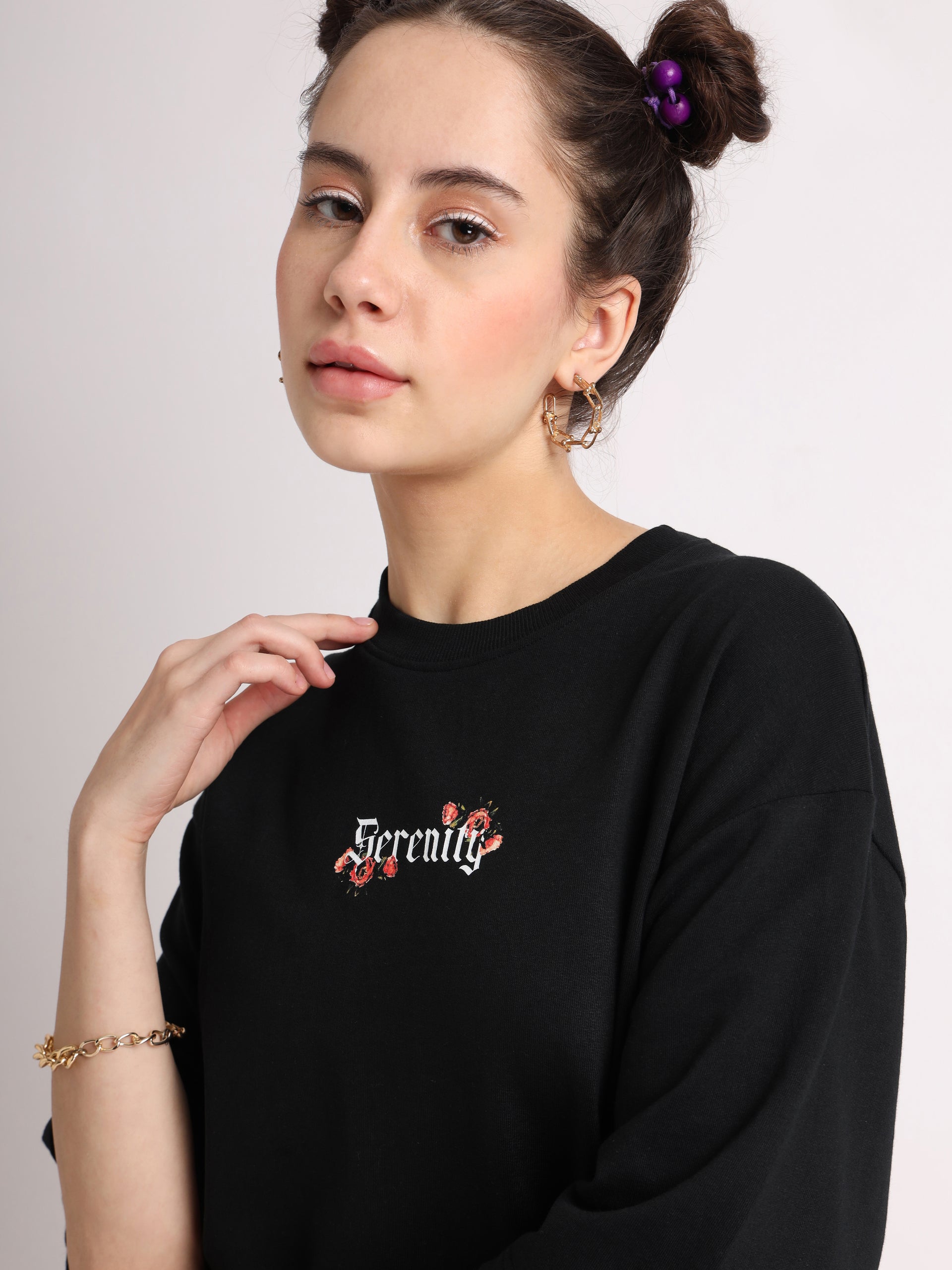 Jet Black Serenity Oversized T-Shirt