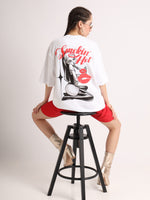 White Smokin Hot Oversized T-Shirt Detail view | Weezy