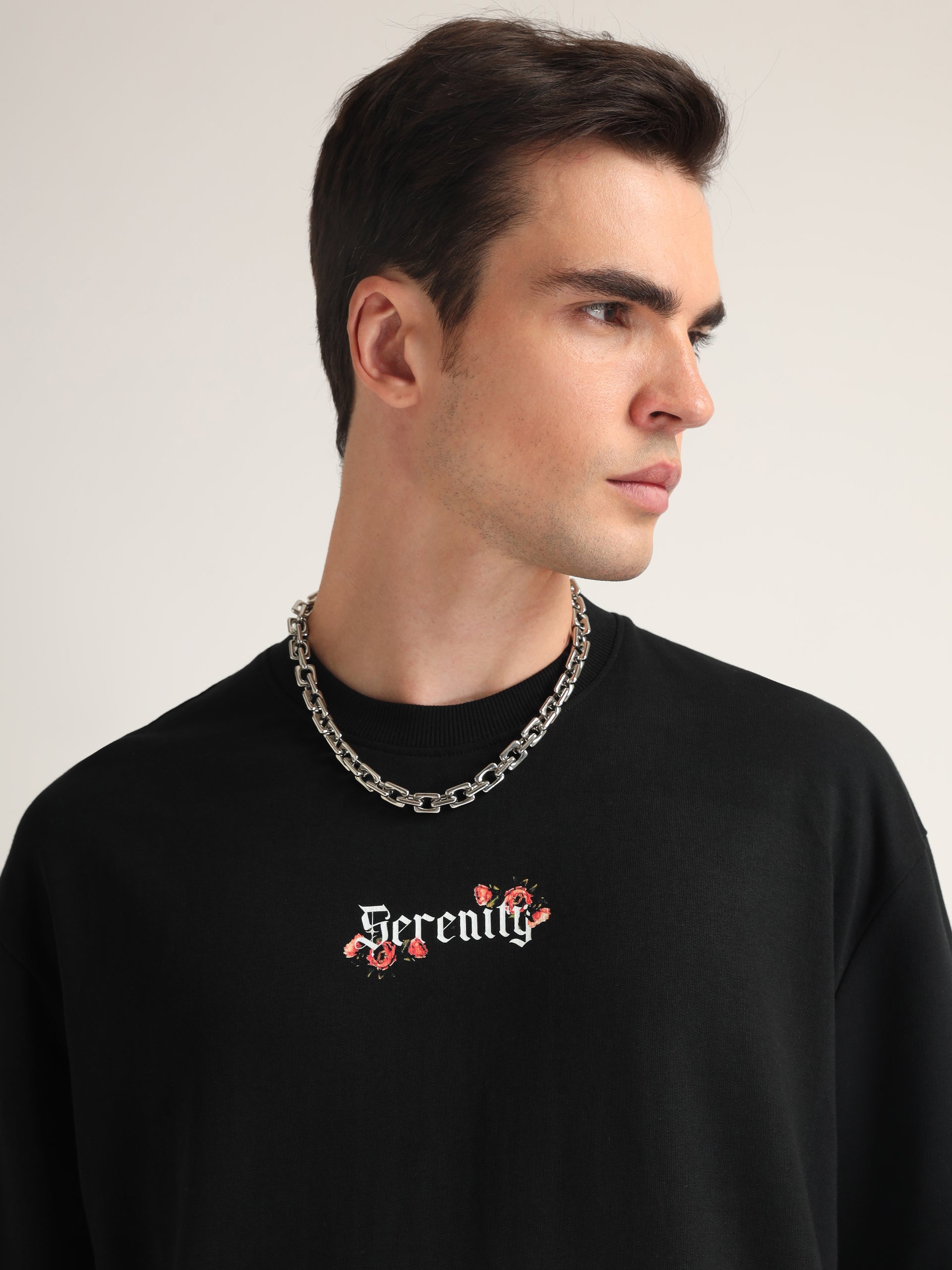 Jet Black Serenity Oversized T-Shirt