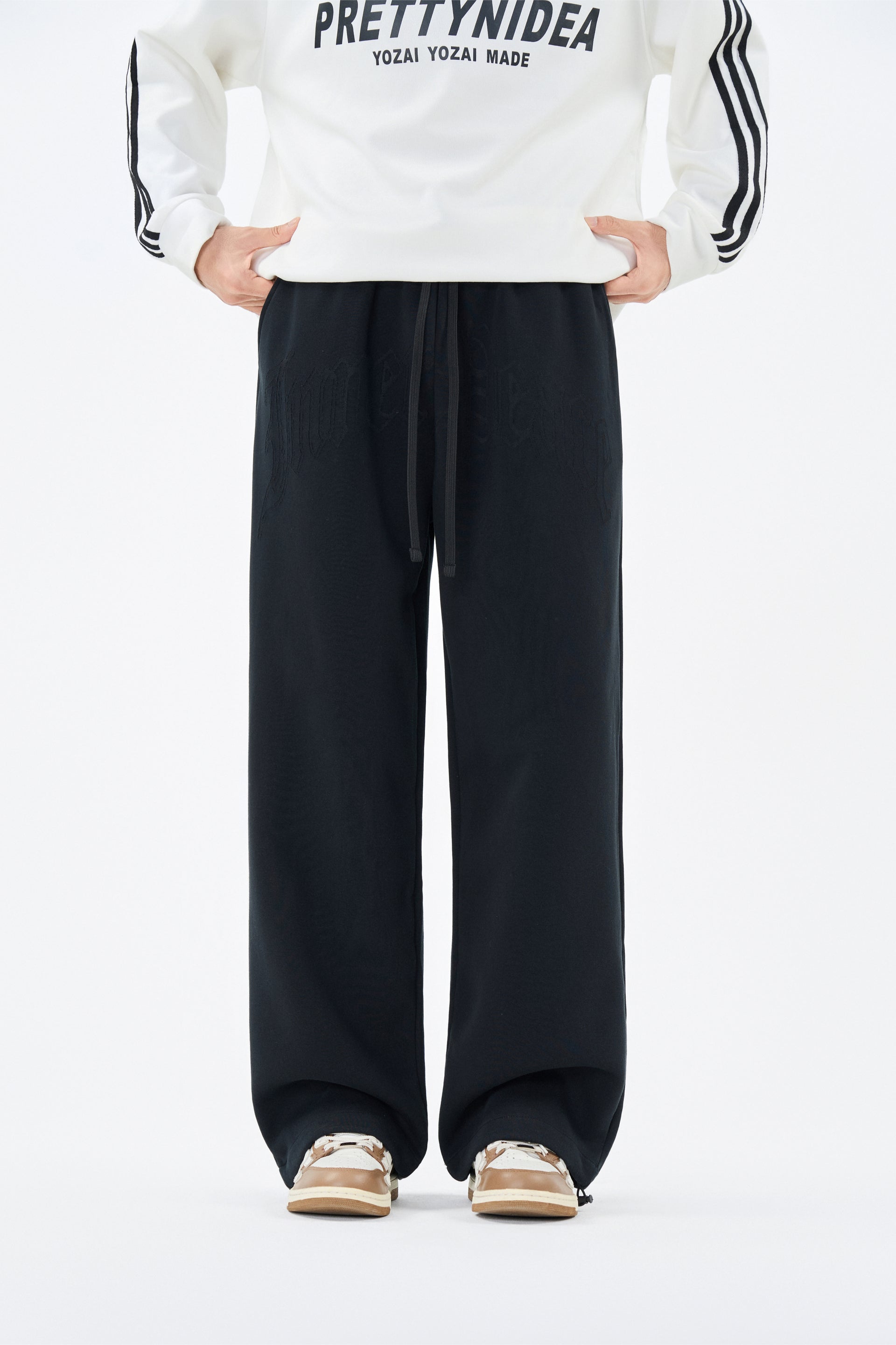 Embroidered Black Sweatpants