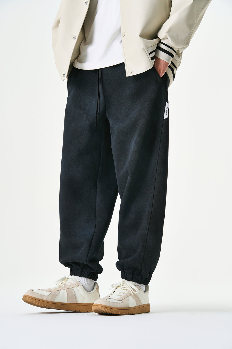 Midnight Washed Jogger Pants Flat lay | Weezy