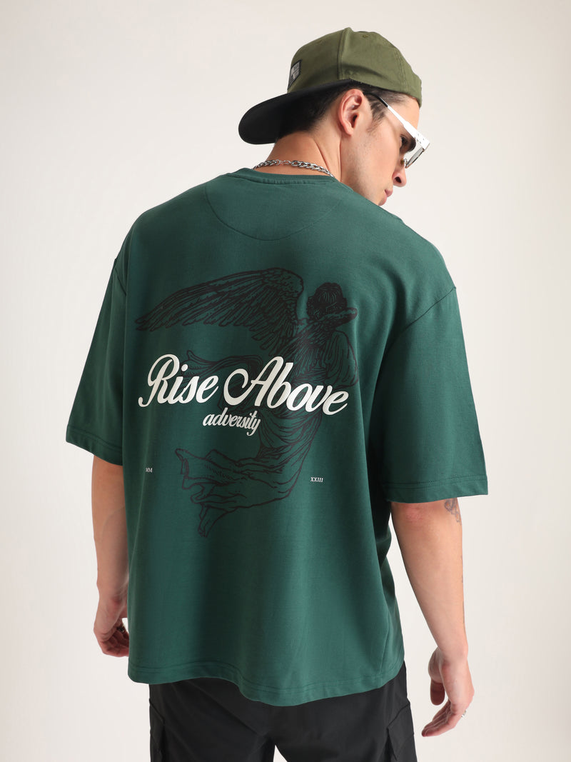 Emerald Green Adversity Angel Oversized T-Shirt Front view | Weezy