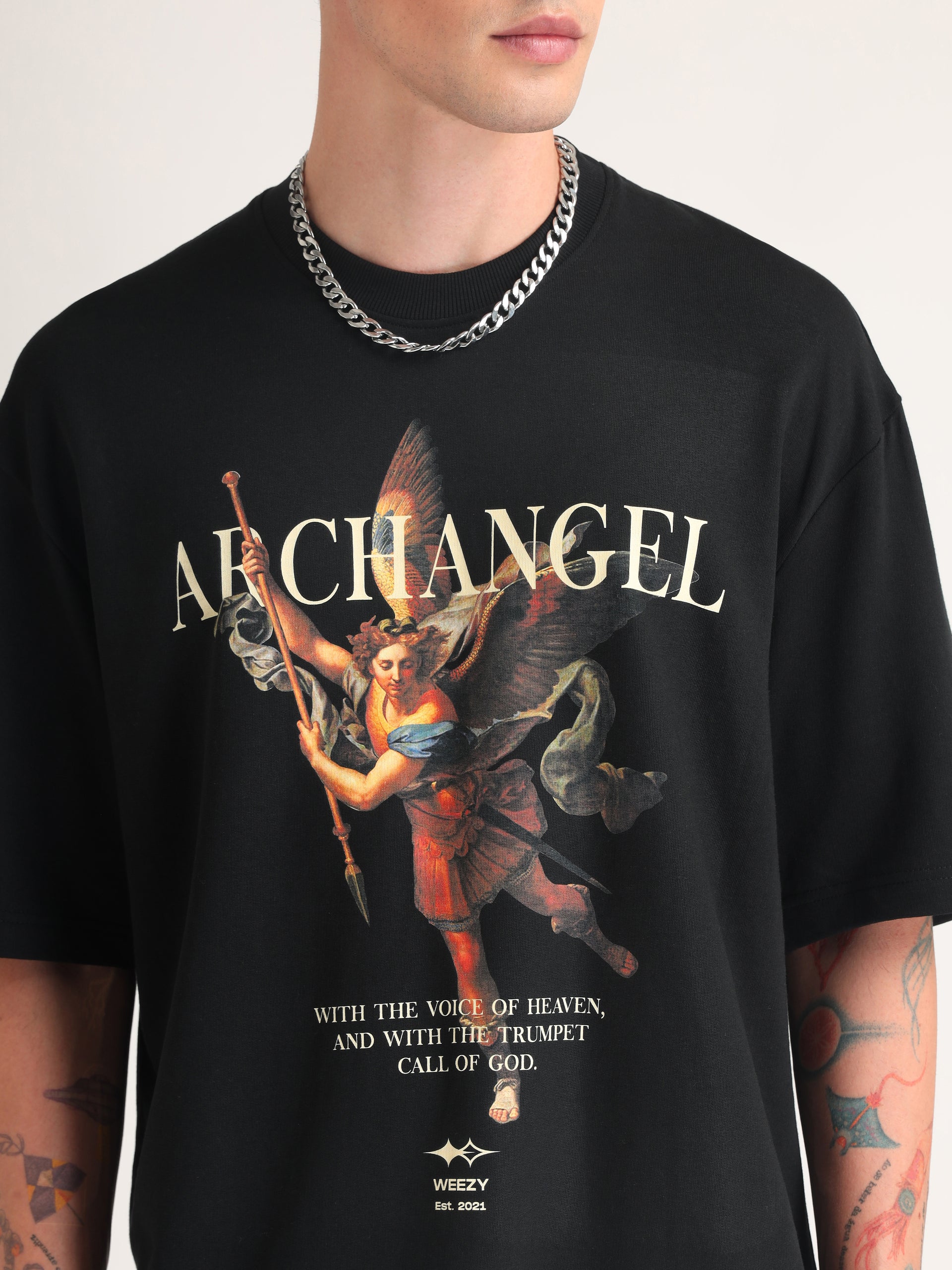 Jet Black Archangel Oversized T-Shirt