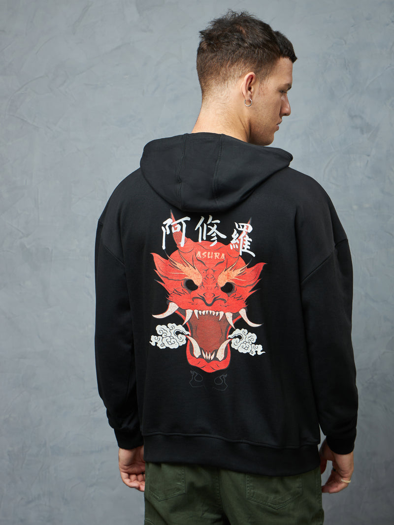 Jet Black Asura Hoodie Front view | Weezy
