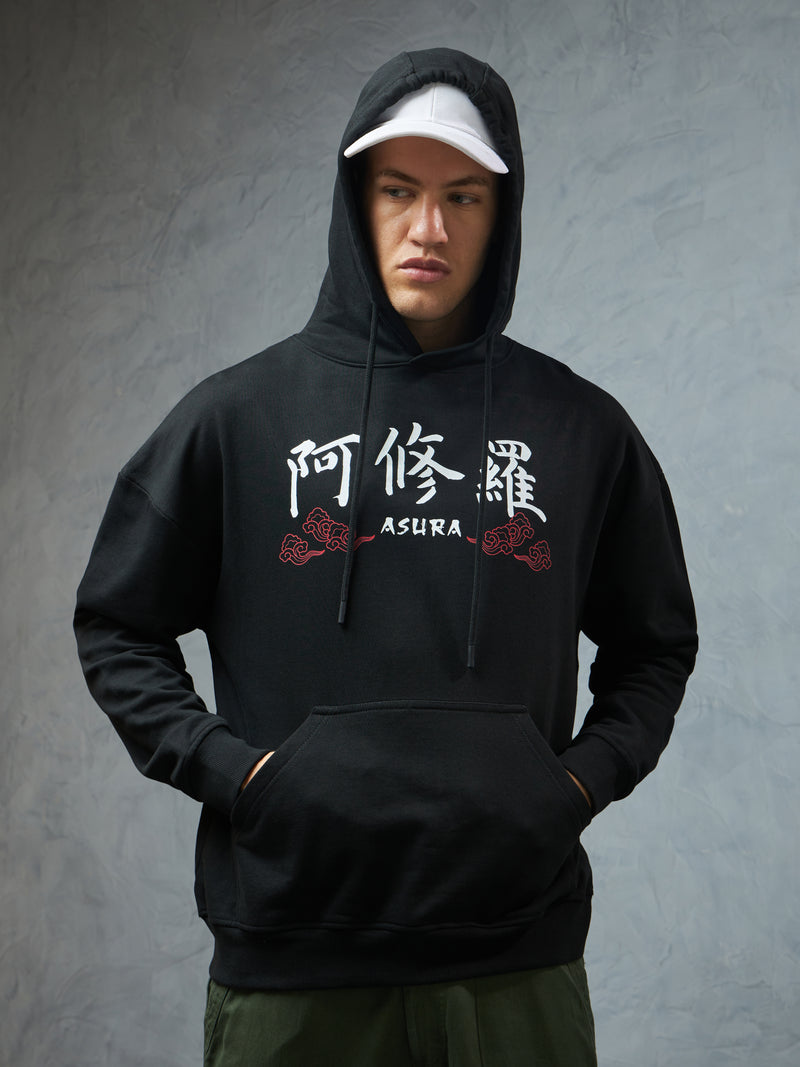 Jet Black Asura Hoodie Back view | Weezy