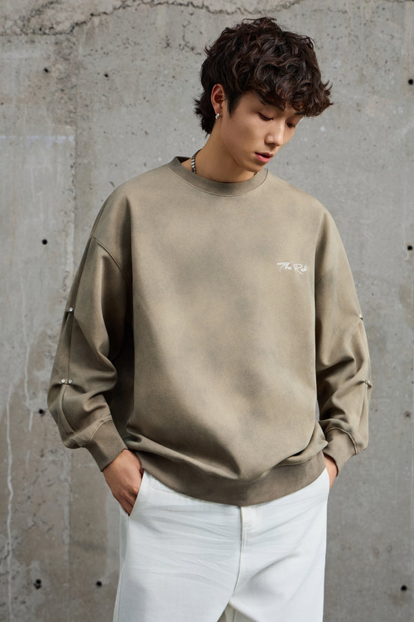 Light Green Bleached Crewneck Sweatshirt