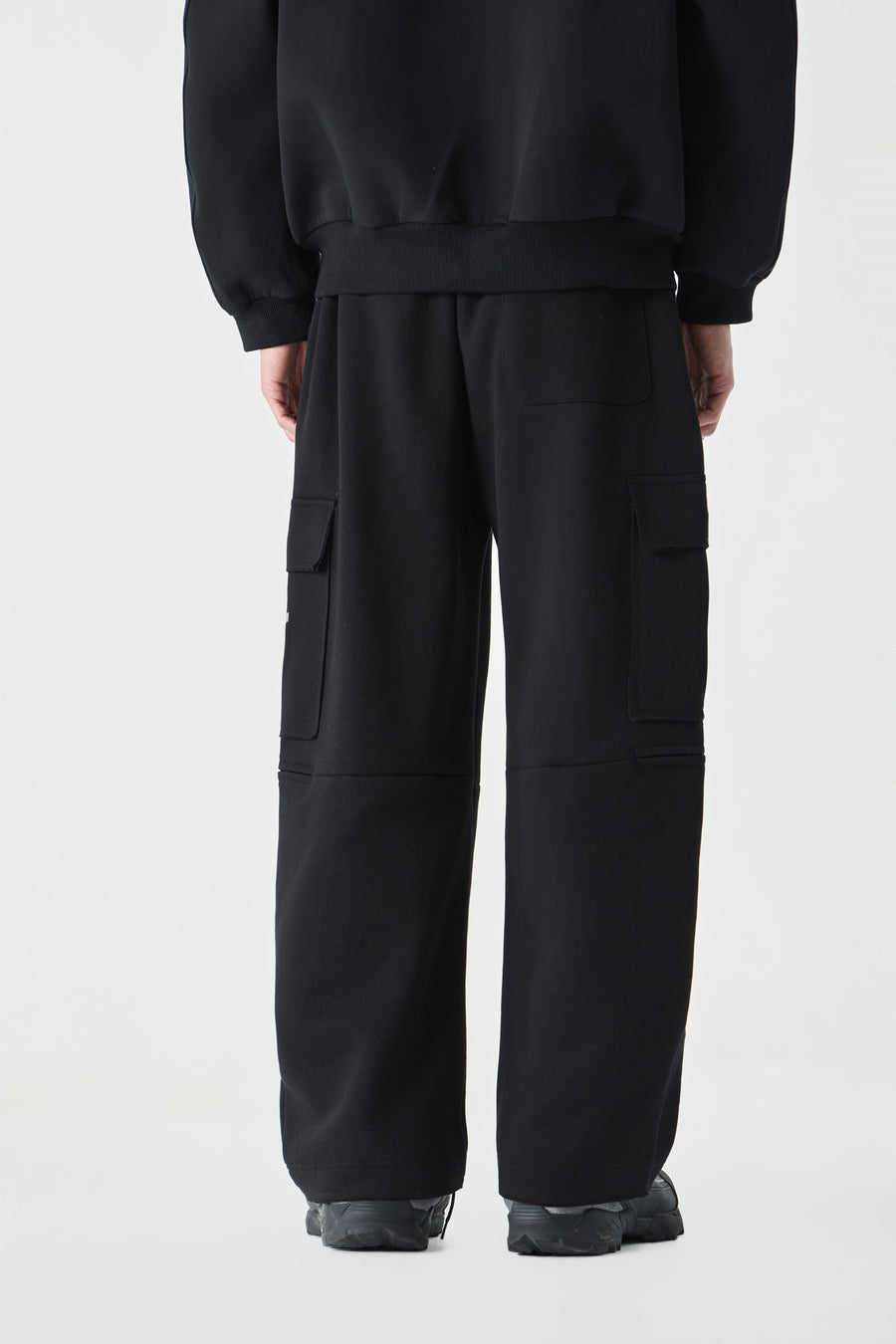 Jet Black Cargo Sweatpants Flat lay | Weezy