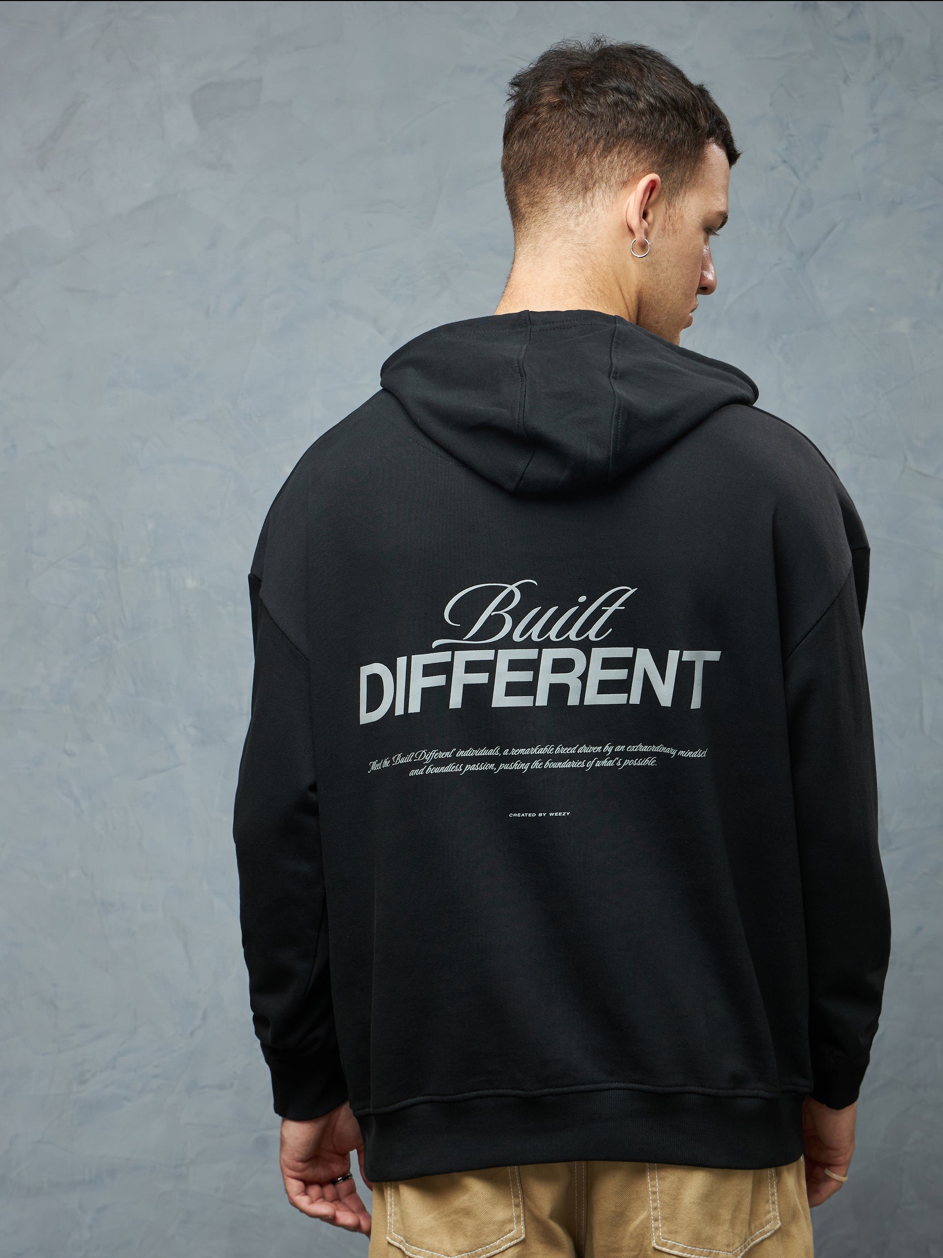 Jet Black Built Different Hoodie