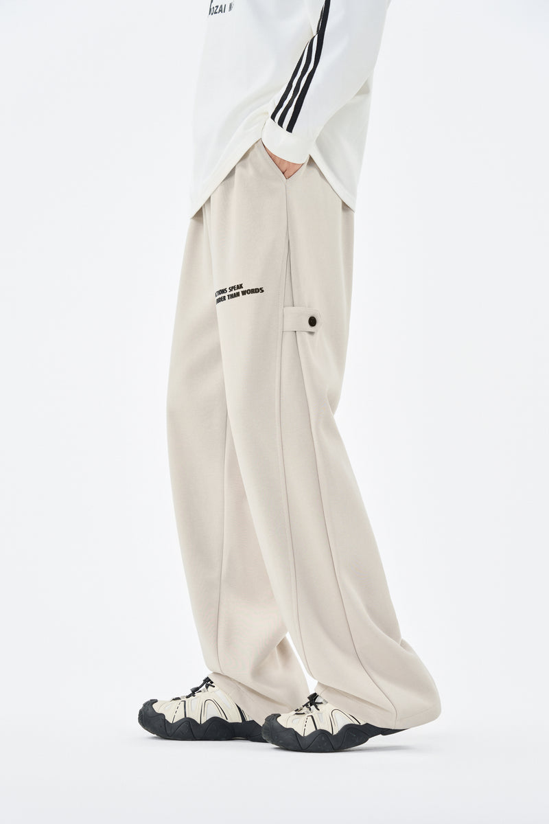 Cream Embroidered Jogger Pants Front view | Weezy