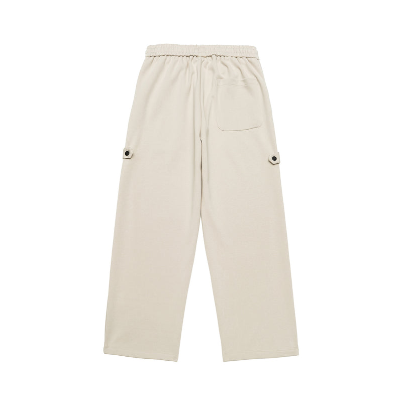Cream Embroidered Jogger Pants Flat lay | Weezy
