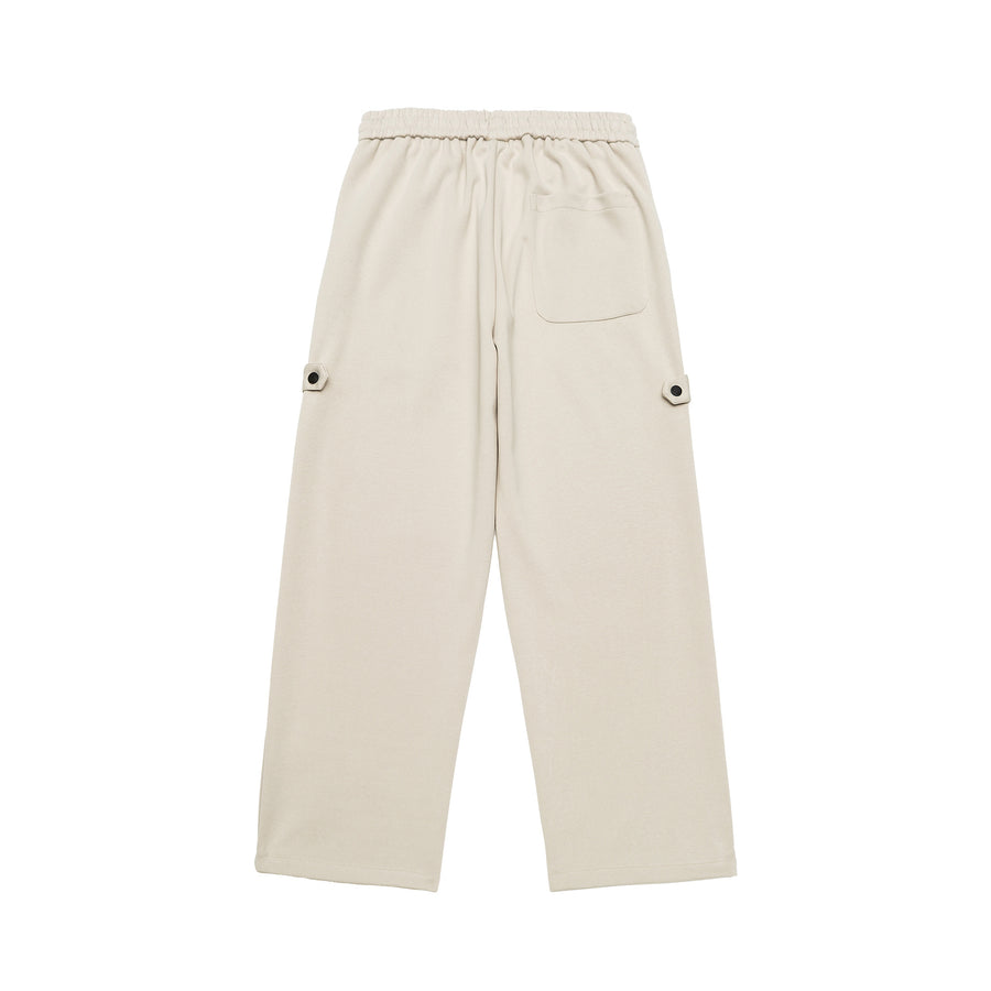 Cream Embroidered Jogger Pants Flat lay | Weezy