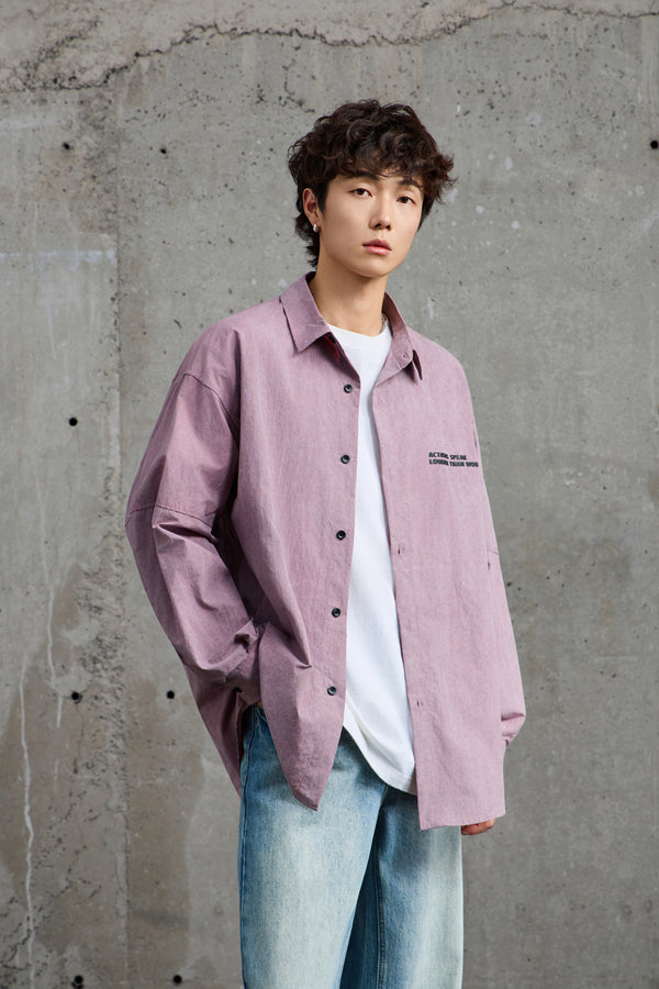 Acid Purple Printed Overshirt Front view | Weezy