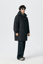 Jet Black Hooded Long Parka View 12 | Weezy