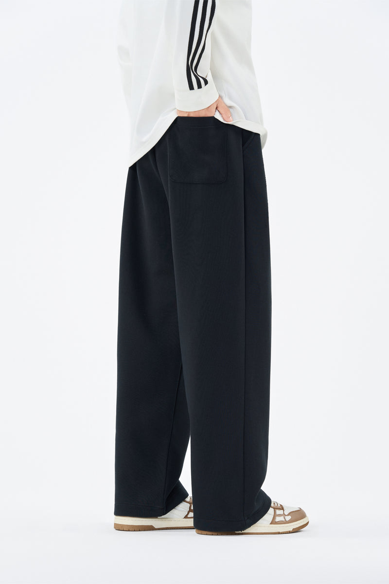Embroidered Black Sweatpants Side view | Weezy