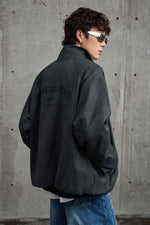 Ash Grey Relaxed Fit Bomber Jacket Side view | Weezy