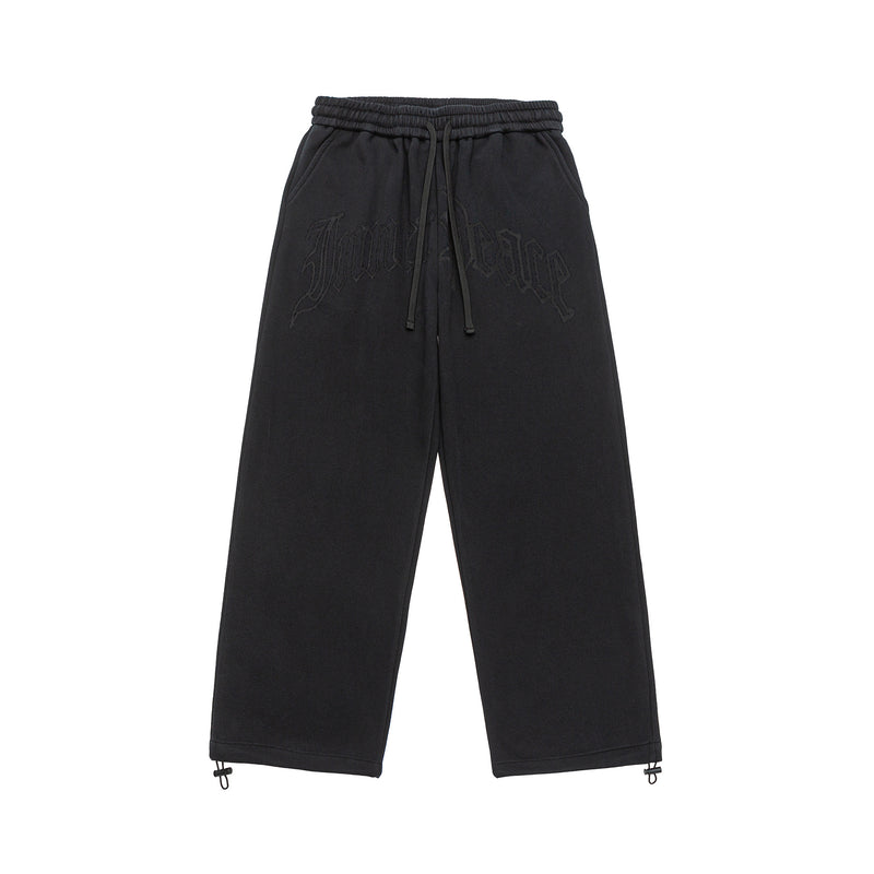 Embroidered Black Sweatpants Model view | Weezy