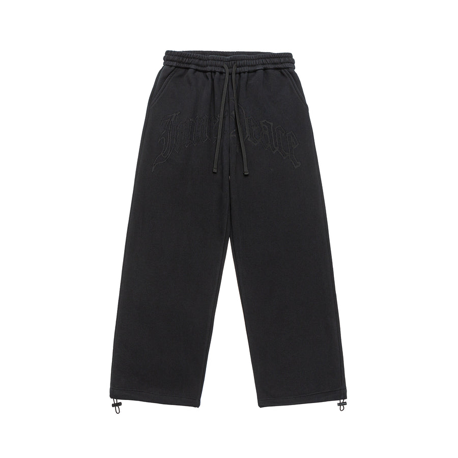 Embroidered Black Sweatpants Model view | Weezy