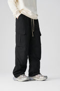 Jet Black Wide Leg Cargo Pants