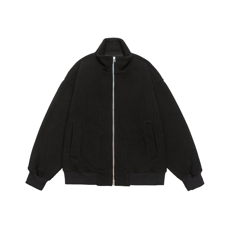 Black Zip Up Bomber Jacket Lifestyle view | Weezy