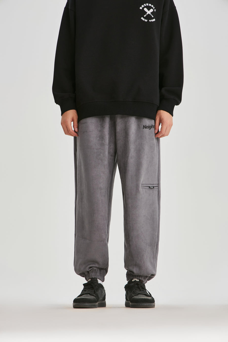 Dark Grey Jogger Pants Detail view | Weezy