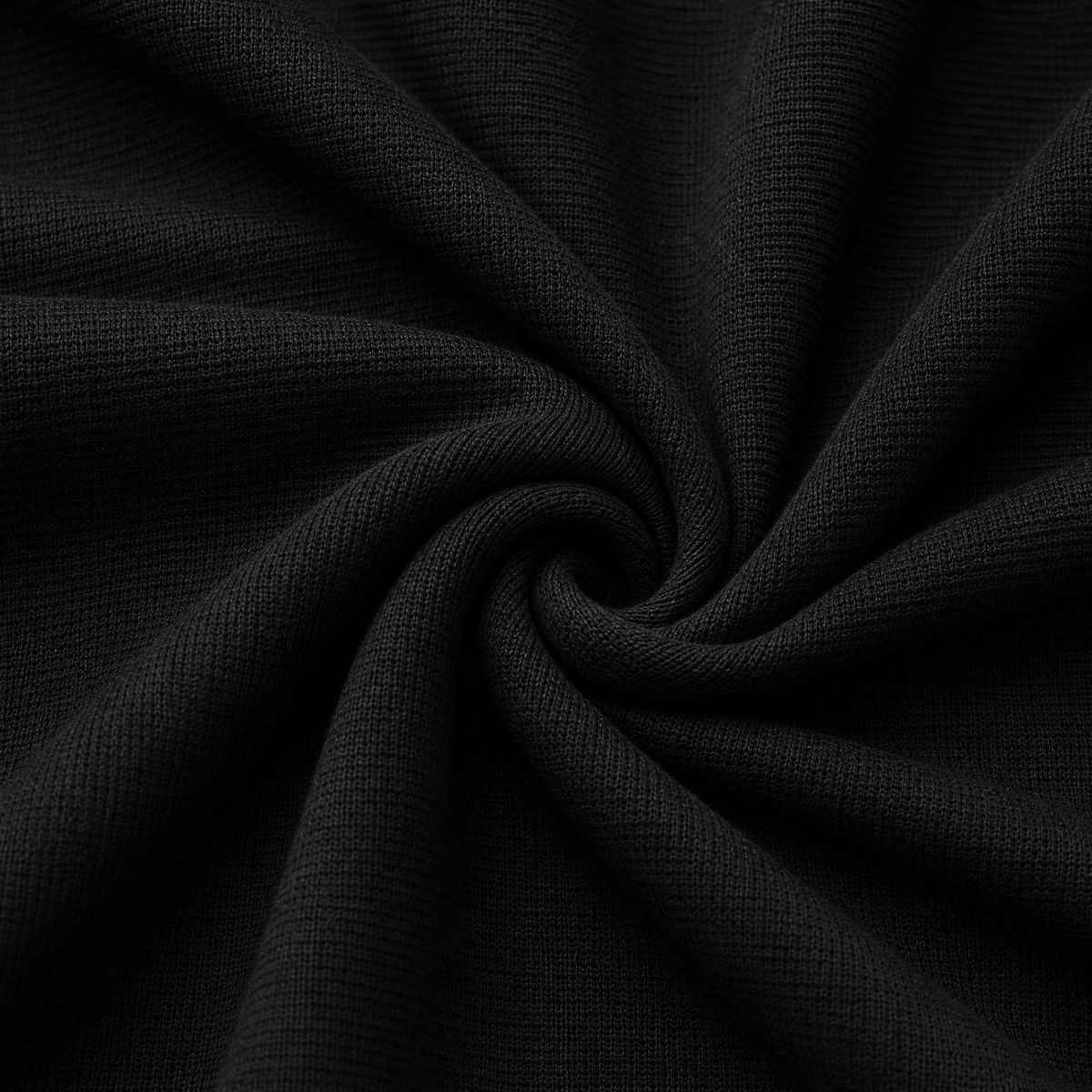Close up of the fabric of this Black Crewneck Sweatshirt With Pocket Detail