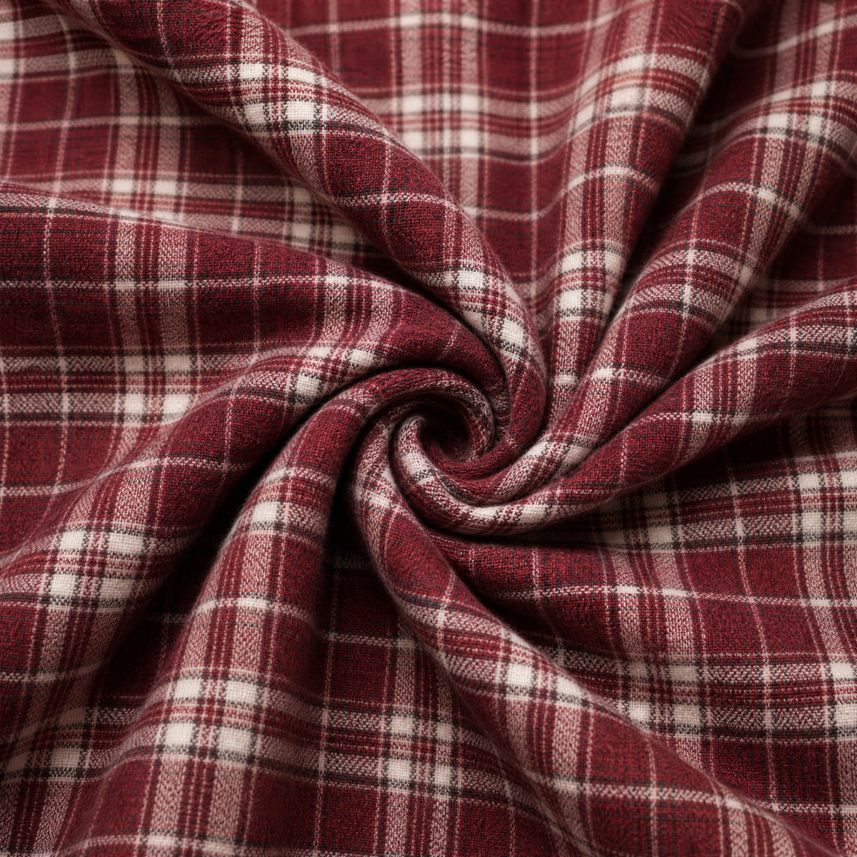 Close up of the fabric of this Crimson White Chequered Plaid Overshirt