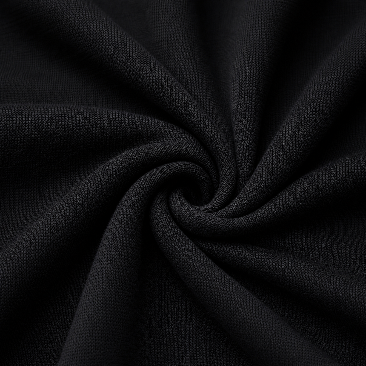 Close up of the fabric of this Jet Black Embroidered Sweatshirt