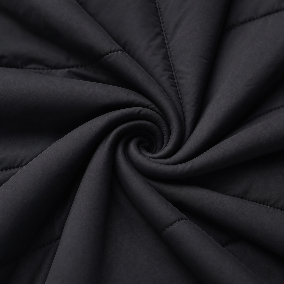 Close up of the fabric of this Obsidian Quilt Jacket