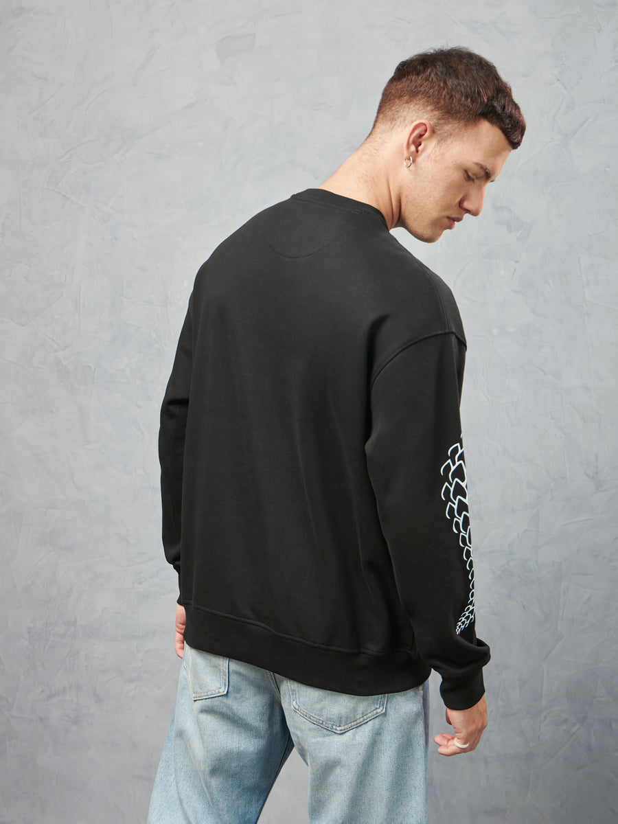 Jet Black Foolin Sweatshirt Lifestyle view | Weezy