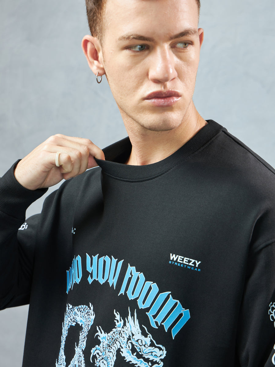 Jet Black Foolin Sweatshirt Detail view | Weezy