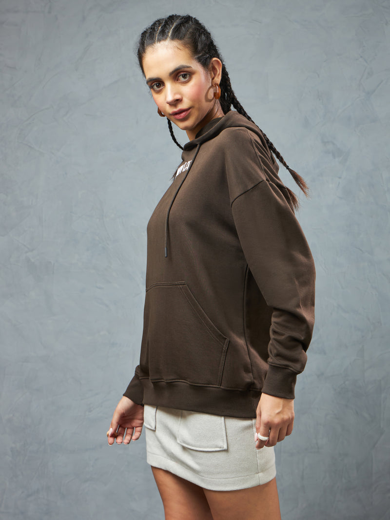Chocloate Brown Grumpy Cat Hoodie Lifestyle view | Weezy
