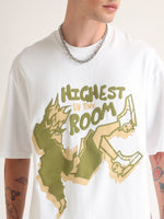 White Highest Oversized T-Shirt Back view | Weezy