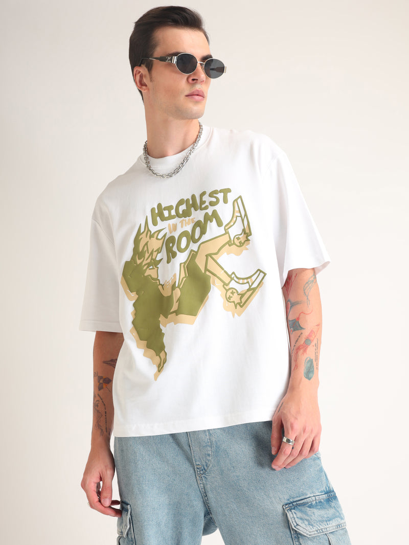 White Highest Oversized T-Shirt Front view | Weezy