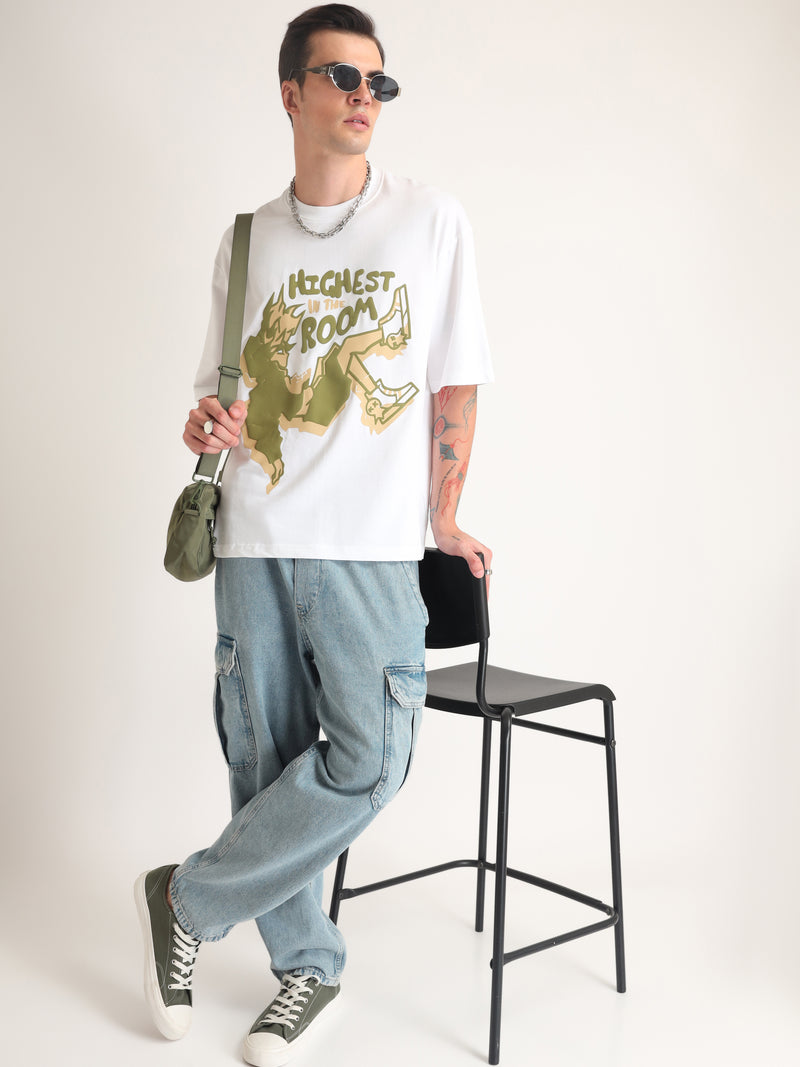 White Highest Oversized T-Shirt Lifestyle view | Weezy