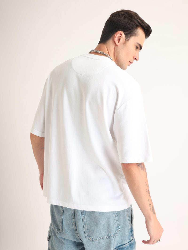 White Highest Oversized T-Shirt Model view | Weezy