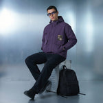 Purple Hooded Cargo Jacket Lifestyle view | Weezy