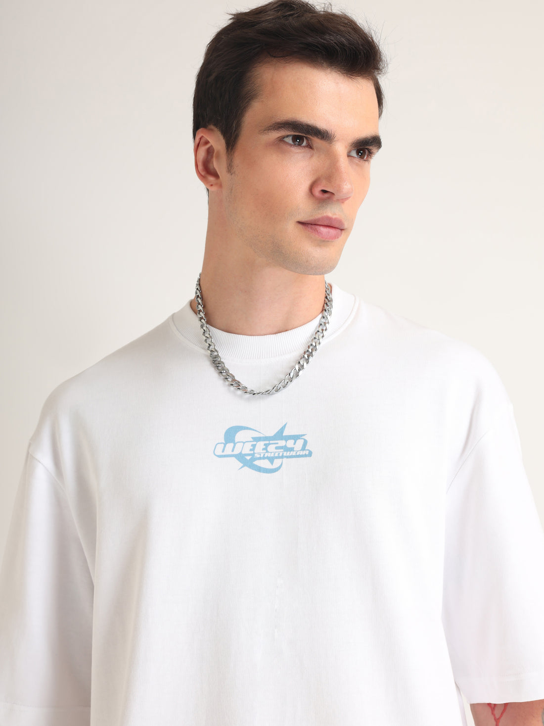 White Depressed But Cool Oversized T-Shirt