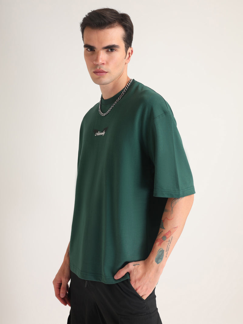 Emerald Green Adversity Angel Oversized T-Shirt Side view | Weezy