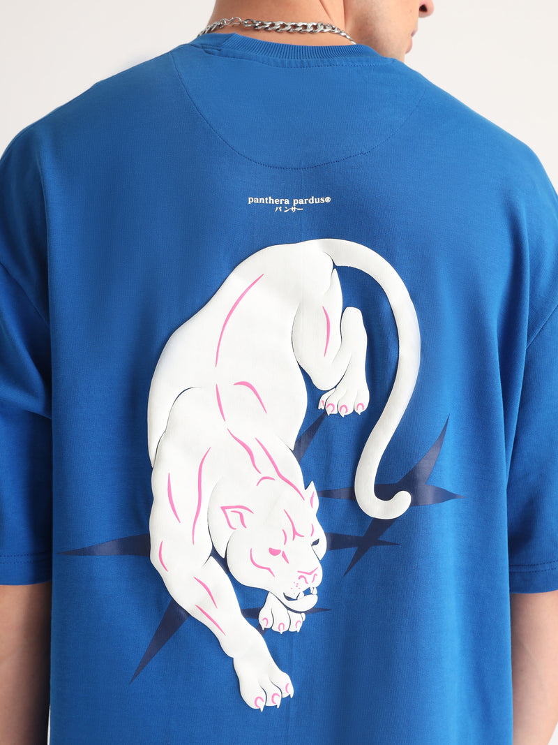 Imperial Blue Panther Oversized T-Shirt Side view | Weezy