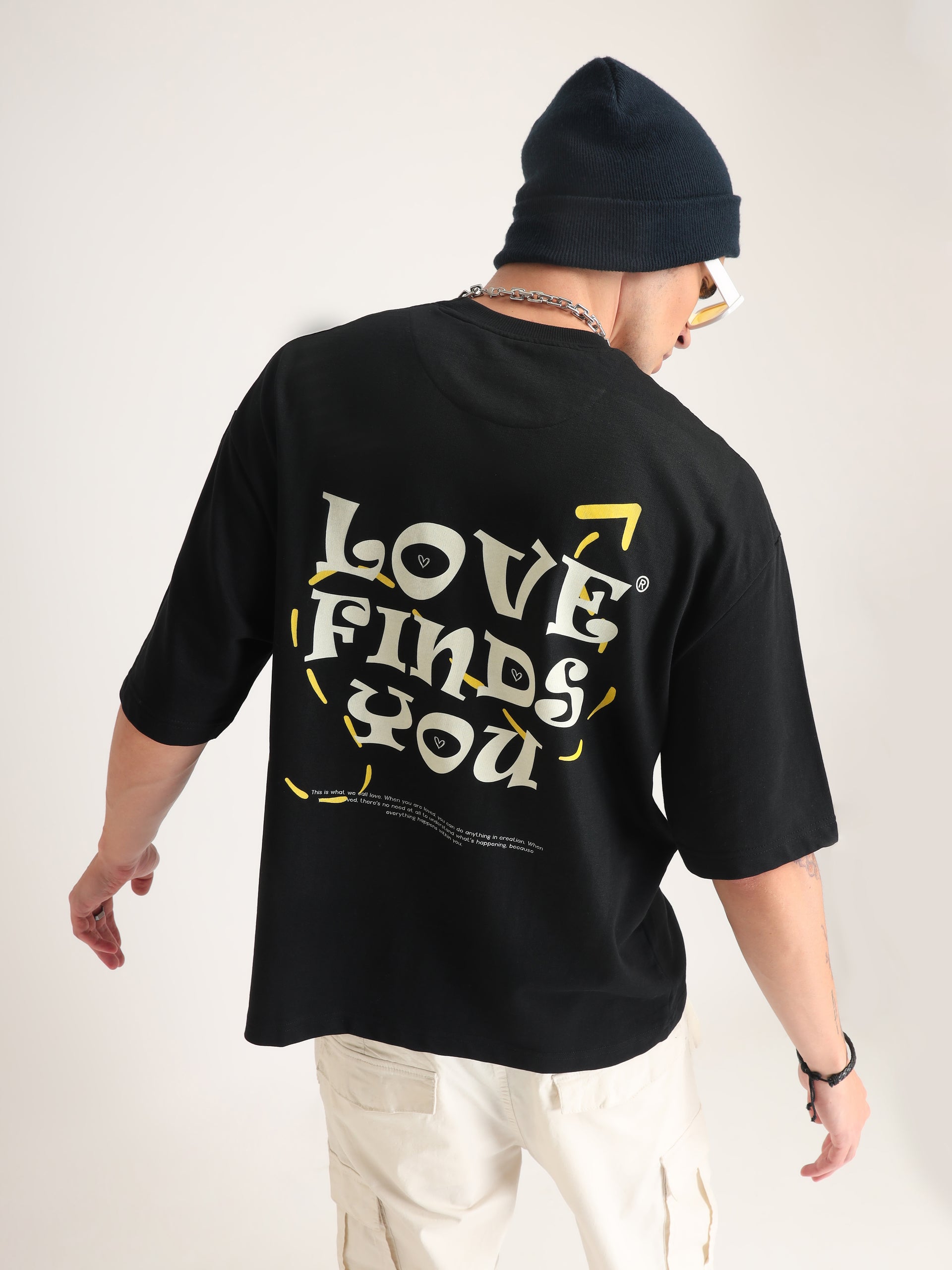 Jet Black Love Finds You Oversized T-Shirt