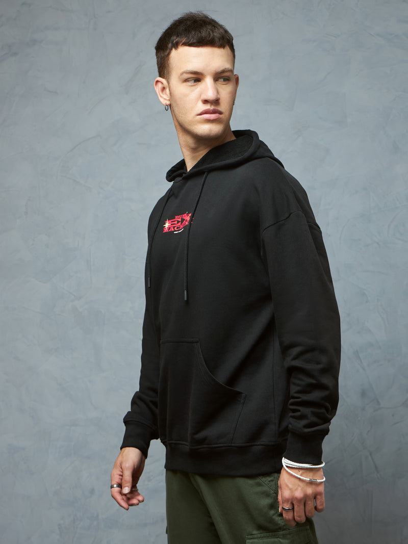 Machina Jet Black Hoodie Detail view | Weezy