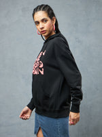 Jet Black Mirror Ball Hoodie Lifestyle view | Weezy