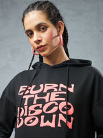 Jet Black Mirror Ball Hoodie Side view | Weezy