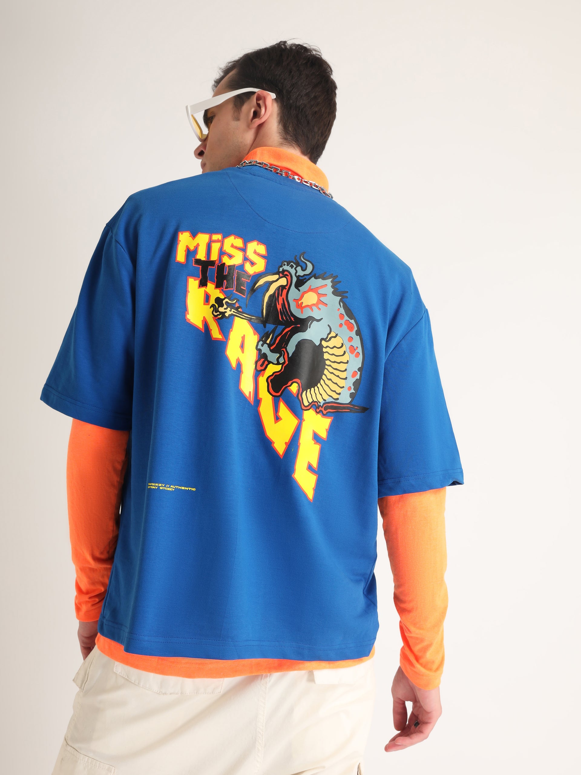 Imperial Blue Miss the Rage Oversized T-Shirt